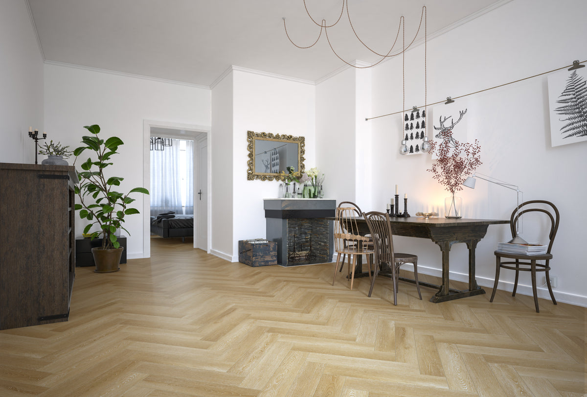 Piso SPC Herringbone Pinenut